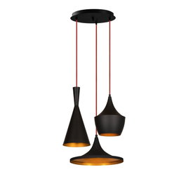 Opviq Lámpara de araña Elmas - 3556 Negro y Oro